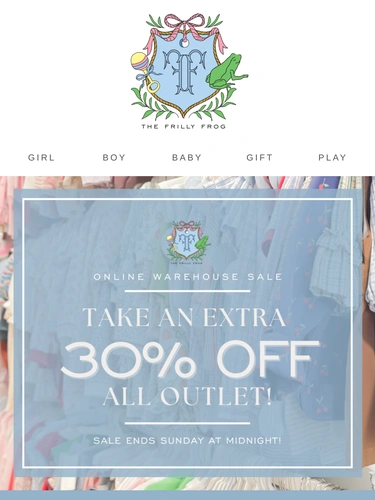 The Frilly Frog Sale Announcement