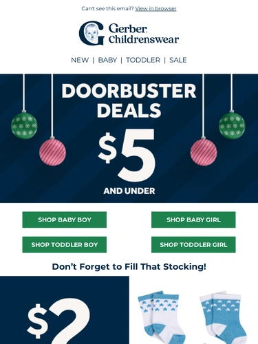 Gerber Childrenswear Sale Announcement