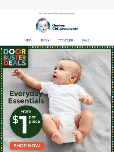 Gerber Childrenswear Sale Announcement