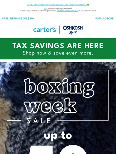 Carter's OshKosh Sale Announcement