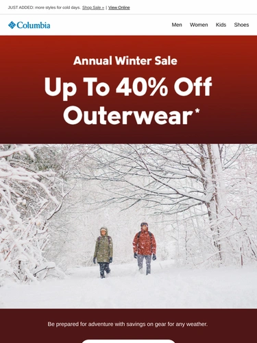 Columbia Sportswear Sale Announcement