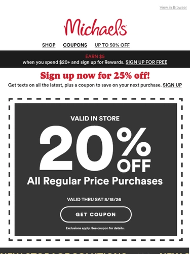 Michaels Sale Announcement