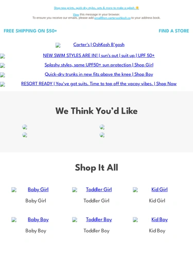 Carter's OshKosh Sale Announcement