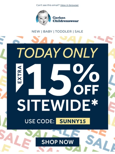 Gerber Childrenswear Sale Announcement