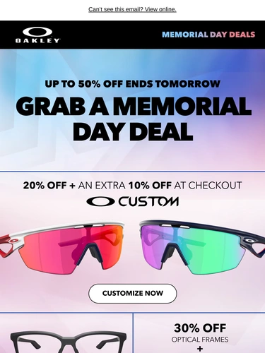 Oakley Sale Announcement