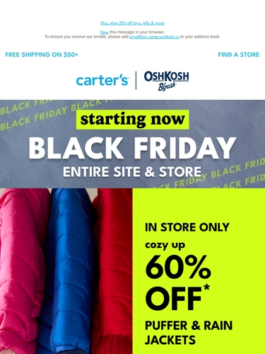 Carter's OshKosh Sale Announcement