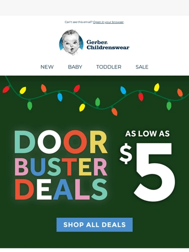 Gerber Childrenswear Sale Announcement