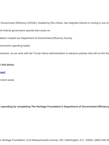 Heritage Foundation Customer Feedback