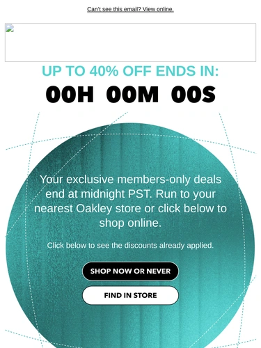 Oakley Sale Announcement