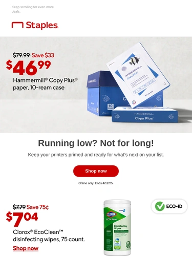 Staples Sale Announcement