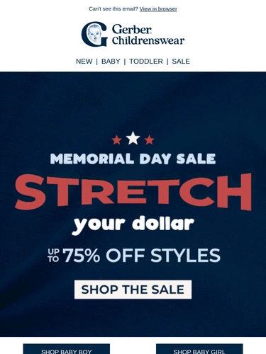 Gerber Childrenswear Sale Announcement