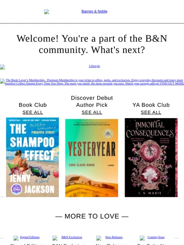 Barnes & Noble Welcome Series