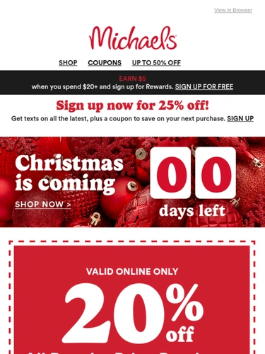 Michaels Sale Announcement
