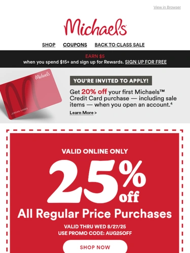 Michaels Sale Announcement