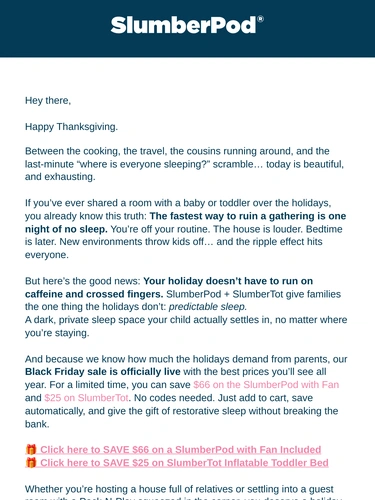 SlumberPod Sale Announcement