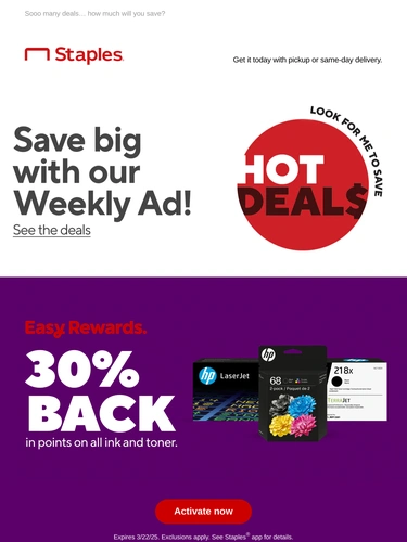 Staples Sale Announcement