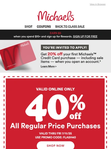 Michaels Sale Announcement