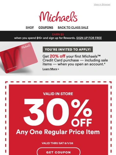 Michaels Newsletter