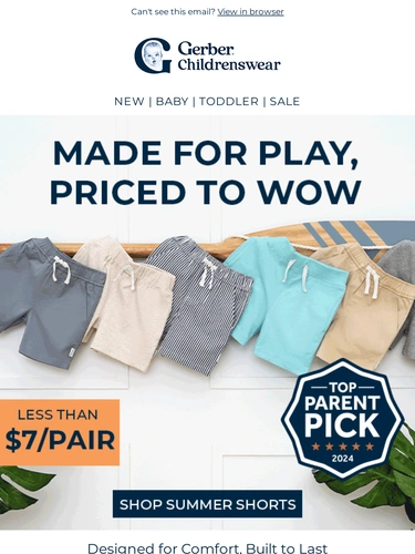 Gerber Childrenswear Sale Announcement