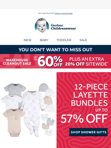 Gerber Childrenswear Sale Announcement