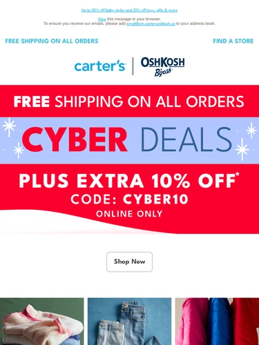 Carter's OshKosh Sale Announcement