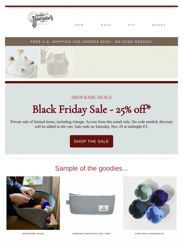 Brooklyn Haberdashery Sale Announcement