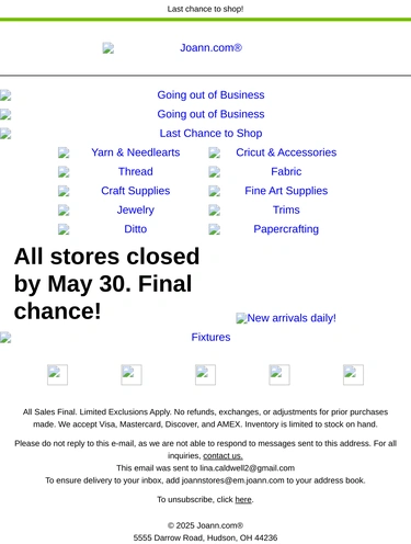 Joann Sale Announcement