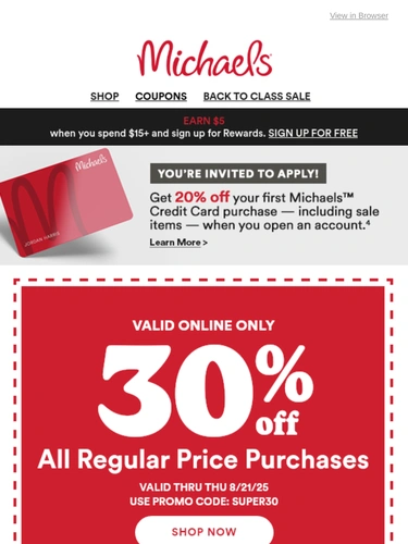 Michaels Sale Announcement