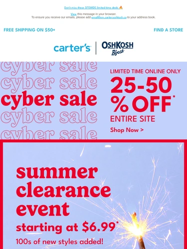 Carter's OshKosh Sale Announcement