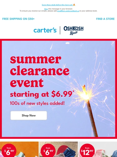 Carter's OshKosh Sale Announcement
