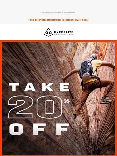Hyperlite Mountain Gear Sale Announcement