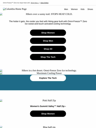 Columbia Sportswear Newsletter
