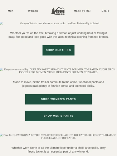 REI Sale Announcement