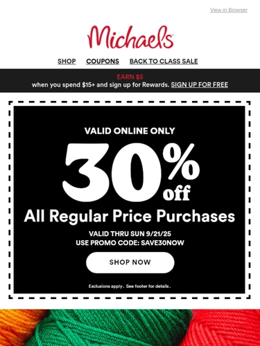 Michaels Sale Announcement