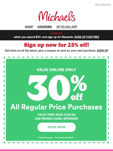 Michaels Newsletter