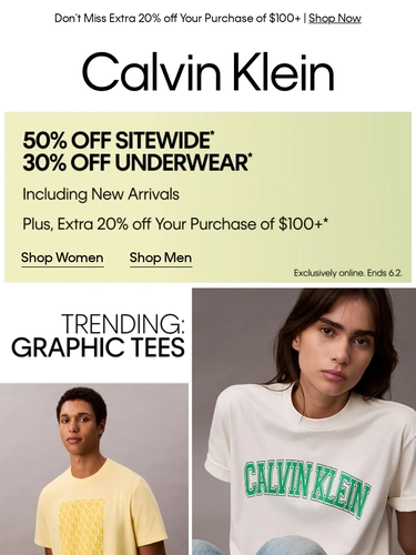 Calvin Klein Sale Announcement