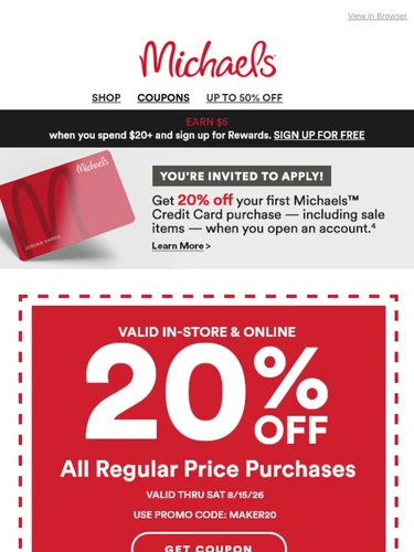 Michaels Sale Announcement
