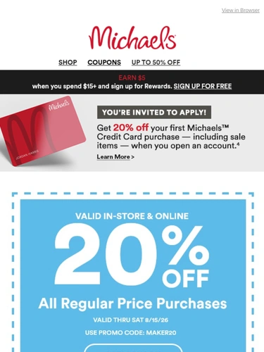 Michaels Sale Announcement