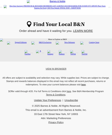 Barnes & Noble Sale Announcement