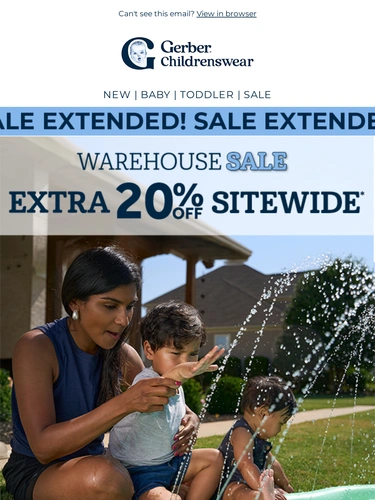 Gerber Childrenswear Sale Announcement
