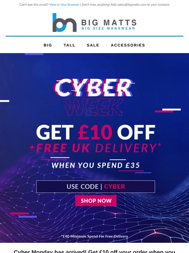 Big Matt's Menswear Sale Announcement