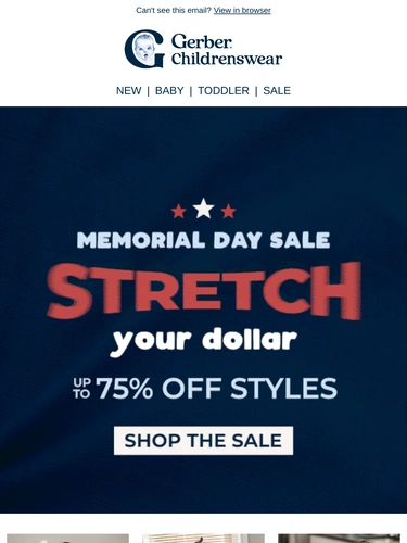 Gerber Childrenswear Sale Announcement