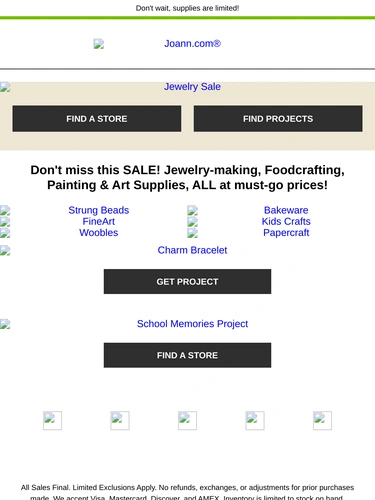 Joann Sale Announcement