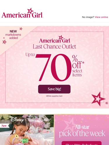 American Girl Sale Announcement