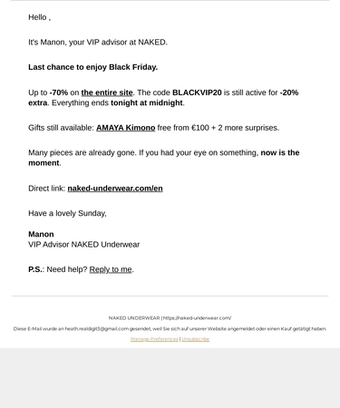 Naked Underwear Newsletter