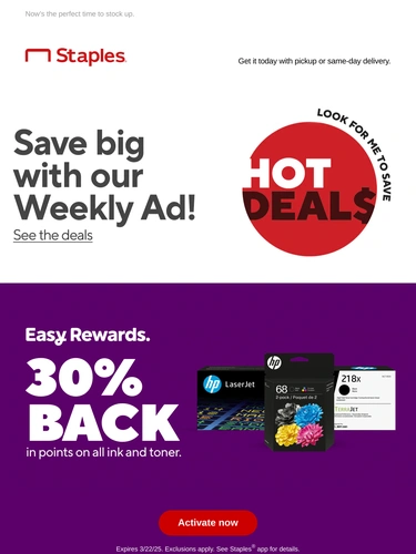 Staples Sale Announcement