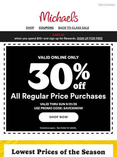 Michaels Sale Announcement