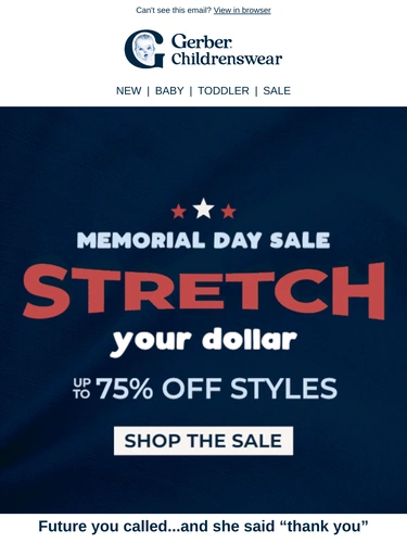 Gerber Childrenswear Sale Announcement