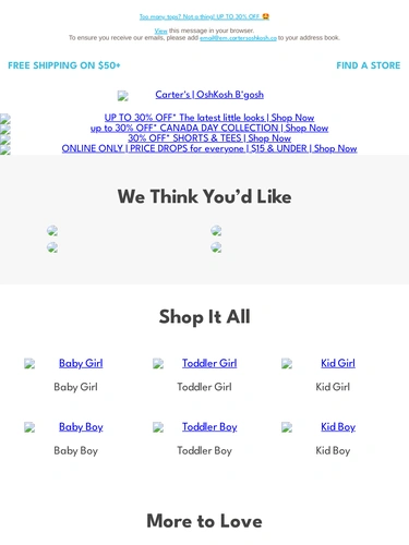 Carter's OshKosh Sale Announcement
