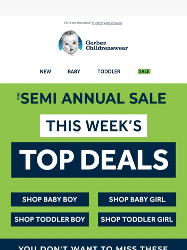 Gerber Childrenswear Sale Announcement